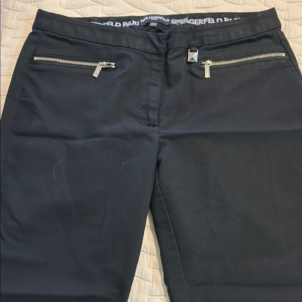 Karl Lagerfeld Black Straight Leg Pants